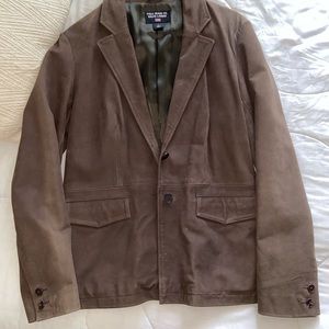 Brown leather blazer